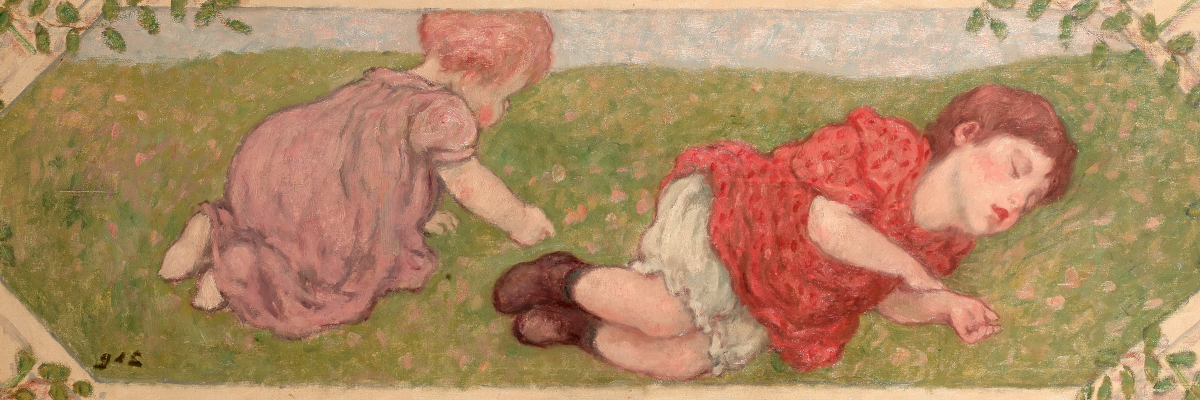 Georges D'ESPAGNAT (1870-1950) Enfants au jardin